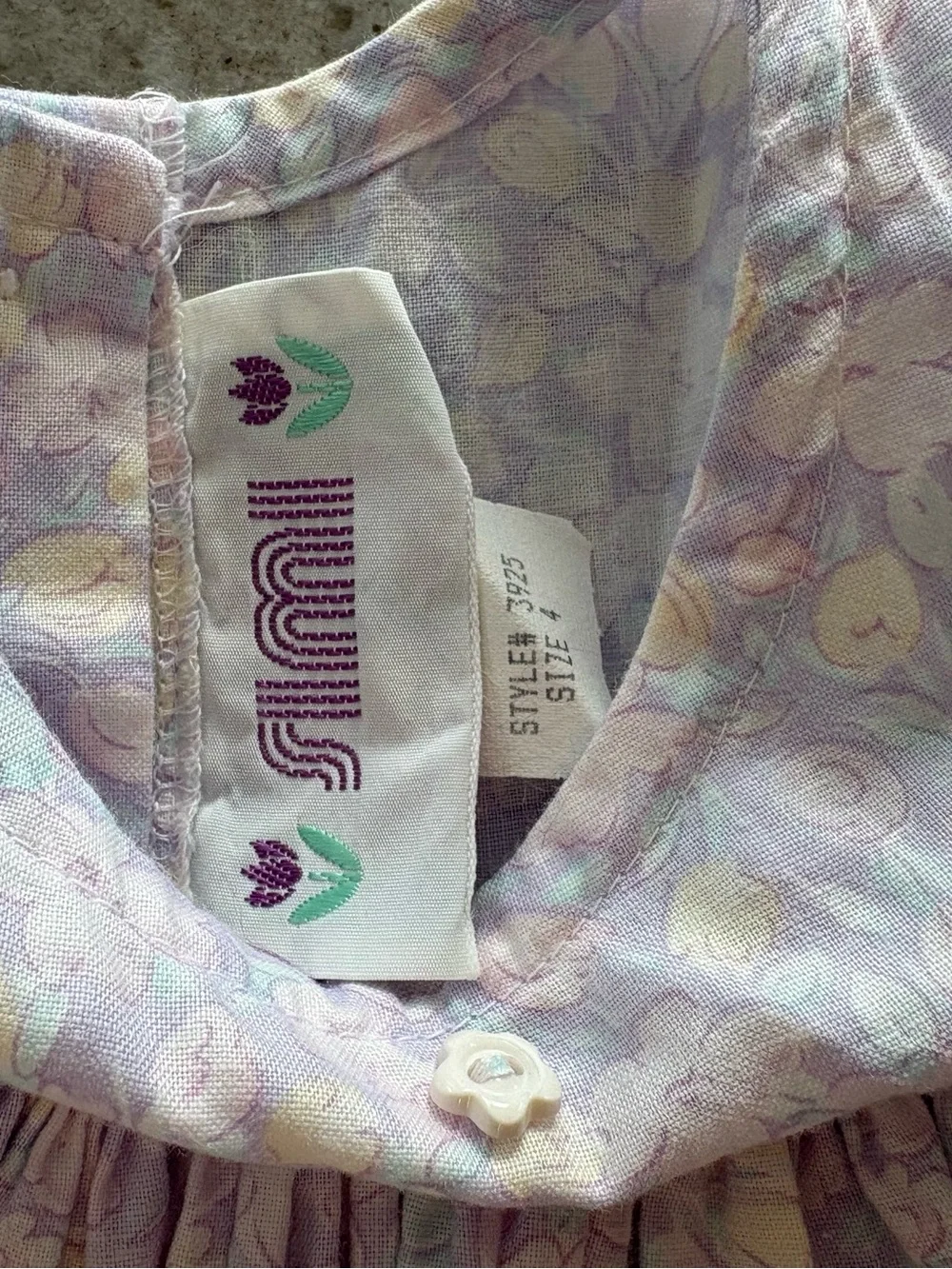 SIMI Vintage Girls Sun Dress Cotton 90's Ruffle Sleeve Spring Flowers Size 4